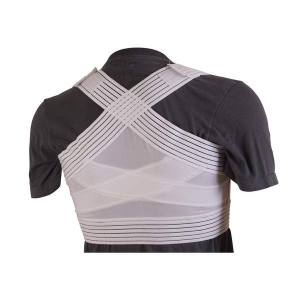 DMI Posture Corrector, Unisex, White, Criss-Cross Foam Bands, Extra Large,