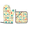 LONSANT Mid Century Fifties Modern Atomic Retro Colors Oven Mitts