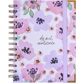 Agenda 2025 January to December - A5 (16.5x20.5 cm), Weekly Planner, Annual Organizer, Spanish and English, Monthly Side Index, Double Wire-o Binding - Takenote Clara
