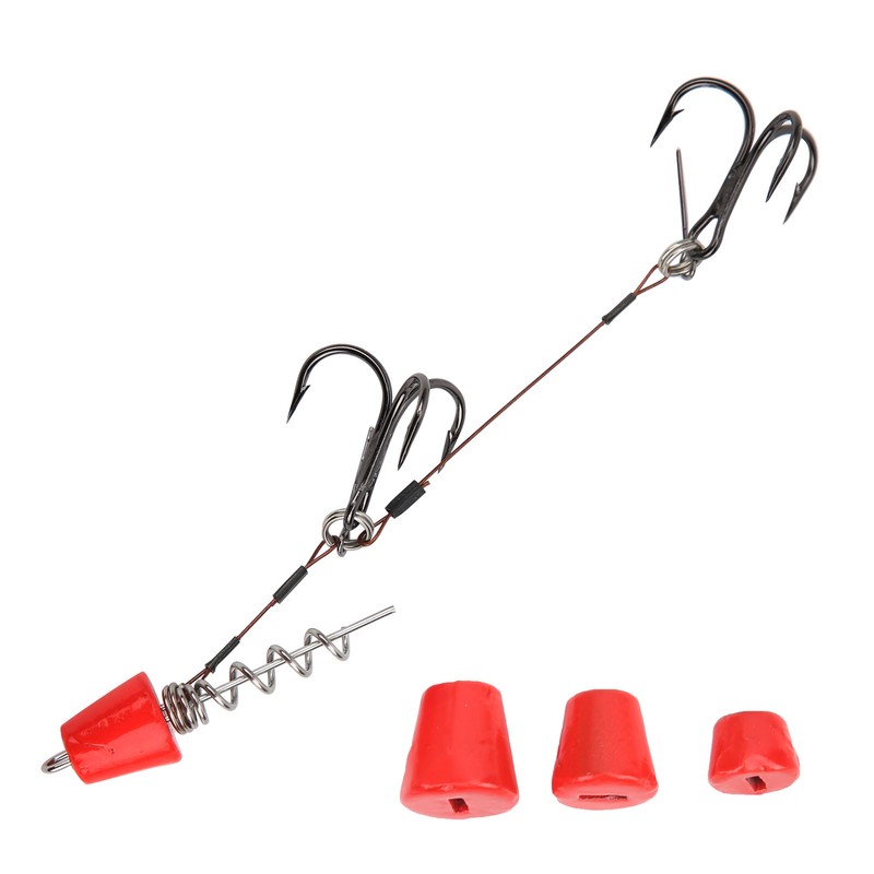 Portable Fishing Steel Wire Fishing Rigs with Treble Fish Hooks