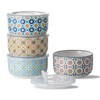 Chubacoo Ceramic Bowls Set with Lid: Microwave Safe Soup Containers