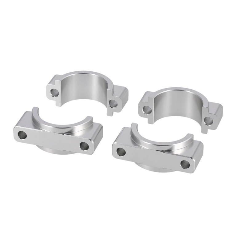 Set: CNC Klemmstücke für Schutzblech mit Schrauben, Silber eloxiert -