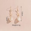 Boho Cowrie Shell Earrings Gold Beach Shell Earrings Pearl Shell