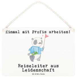 Mr. & Mrs. Panda Decorative Sign Travel Guide Passion DIN A6 - Gift, Door Sign, Colleague, Wall Decoration, Wooden Sign, Decorative Sign, Retirement, Farewell