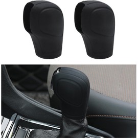 Ziciner 2 piezas de cubierta para palanca de cambios de coche, accesorios de protección de cambio automático de silicona elástica, pomo antideslizante para palanca de cambios, decoración interior de