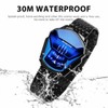 FANMIS Creative Fashion Blue LED Binary Digital Watches Men's Stainless