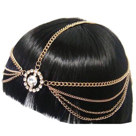 Head Jewelry ~ Head Chain Headband for Women Casual or Formal IHC1007-GLD