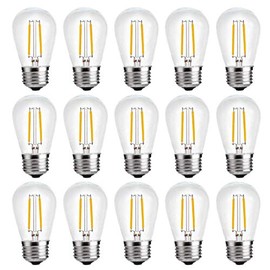YI LIGHTING - Clear 2W S14 LED Bulbs Shatterproof for String Light Bulbs Replacement 2700K (Pack of 18)