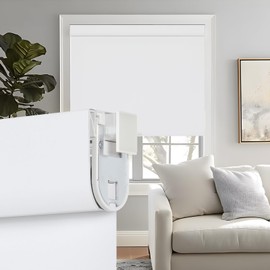 Persilux No Drill No Tools Cordless Blackout Roller Shades Blinds for Windows Free-Stop Pull Down Room Darkening Window Shades, Thermal Insulated Window Blinds for Home, Office (White, 30.5"W x 72"H)