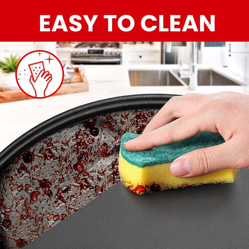 GGC Cast Iron Pizza Pan for Baking, 14" Round Griddle