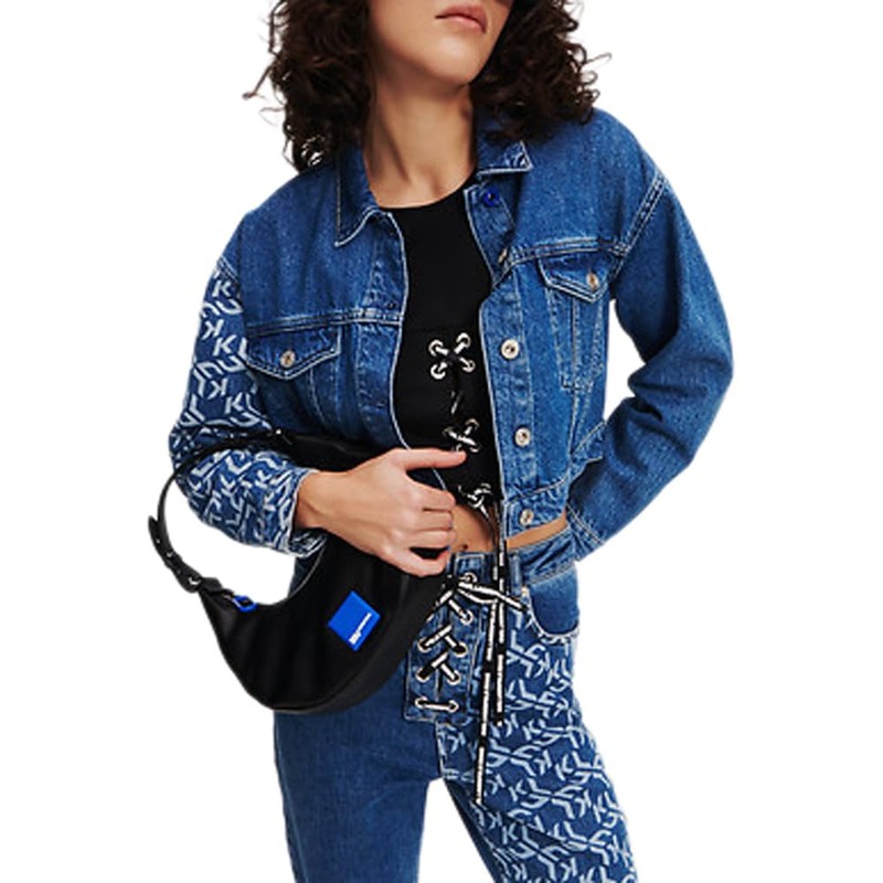 Karl Lagerfeld Jeans Women's Box Logo Small Halfmoon SHB Shoulder