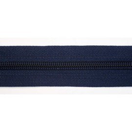 Jajasio Continuous Zip with Zip 3 mm (Nonlock), 5 Metres, Endless Zip Choice of 40 Colours/Colour: 73 - Dark Blue