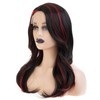 Long Wavy Black Red Wigs for Women Synthetic Side Part