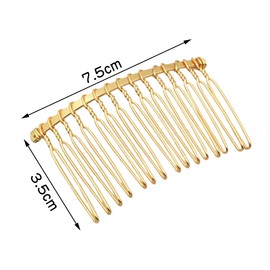 Hair Comb, 20 Legs, Set of 10, Gold, Hair Accessories, Parts, Hair Comb, Wire Comb, Gold Color, DIY Handmade Accessories