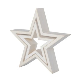 Ideen mit Herz Stars, Wooden Frame, Available in Two Sizes, Self-Standing, Christmas Decoration, Vintage, Pack of 2