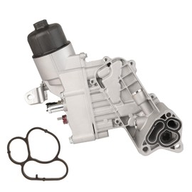 MILIPARTS Aluminum Oil Cooler Filter Housing with Cap and Sensors Compatible with 2014-2018 Jeep Grand Cherokee 3.0L V6 68269916AB 68525212AA