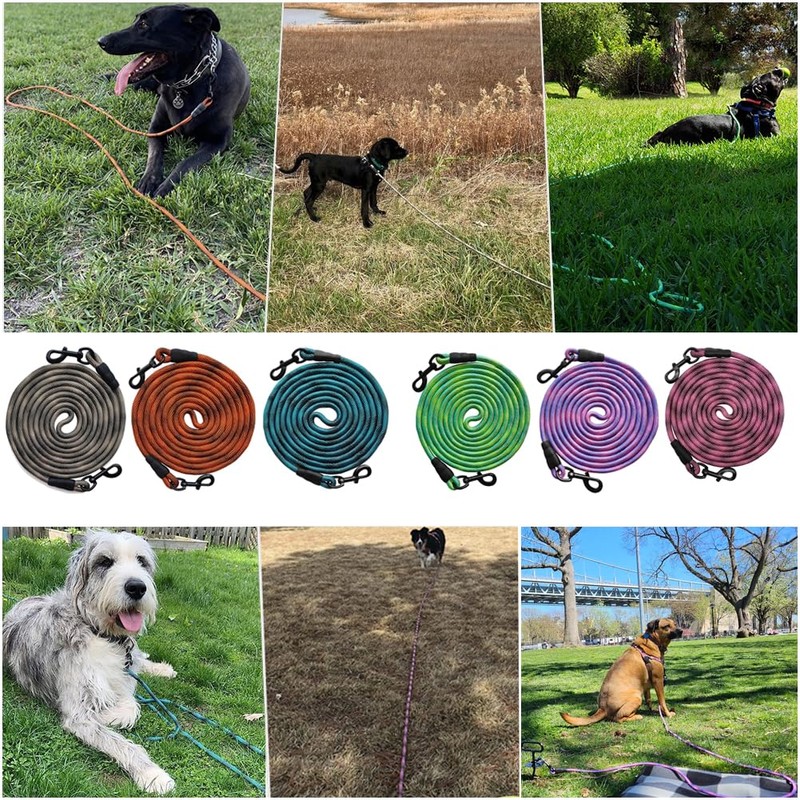 BTINESFUL Dog Tie Out, Check Cord Long Tether Rope Leash,