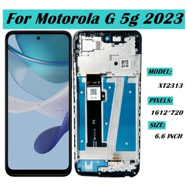 Qinqiyue for Motorola G 5g 2023 Screen Replacement for Moto G 5g 2023 LCD Screen Replacement with Frame for G 5g 2023 XT2313 XT2313-6 XT2313-3 XT2313-4 6.5 Display Touch Screen Assembly Repair Parts
