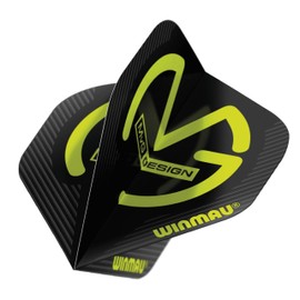WINMAU MvG Michael Van Gerwen Mega Standard Black Dart Flights - 10 sets per pack (30 dart flights in total)