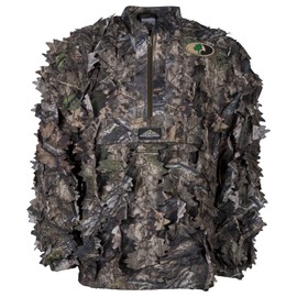 MOSSY OAK Mens Camouflage Hunting Half Zip Jacket Without Hood - Leafy 3D (Medium-Large, Country DNA)