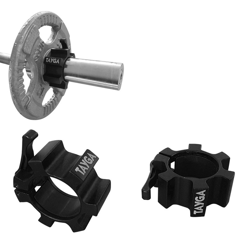 Tayga par de seguros aluminio para barra olímpica de collar