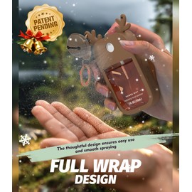 Sonnorel 1 Pack Elk Silicone Case Compatible with Touchland Hand Sanitizer Spray (Fit for 1 FL OZ/30 mL Ver), Portable keychain, Small Bell, Cute Deer Antlers (Brown)