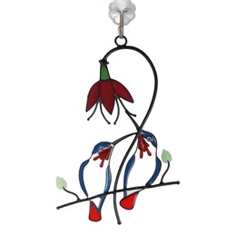 Stained Glass Hummingbird Decoration Metal Window Hanging Ornaments with Hook Memorial Gifts