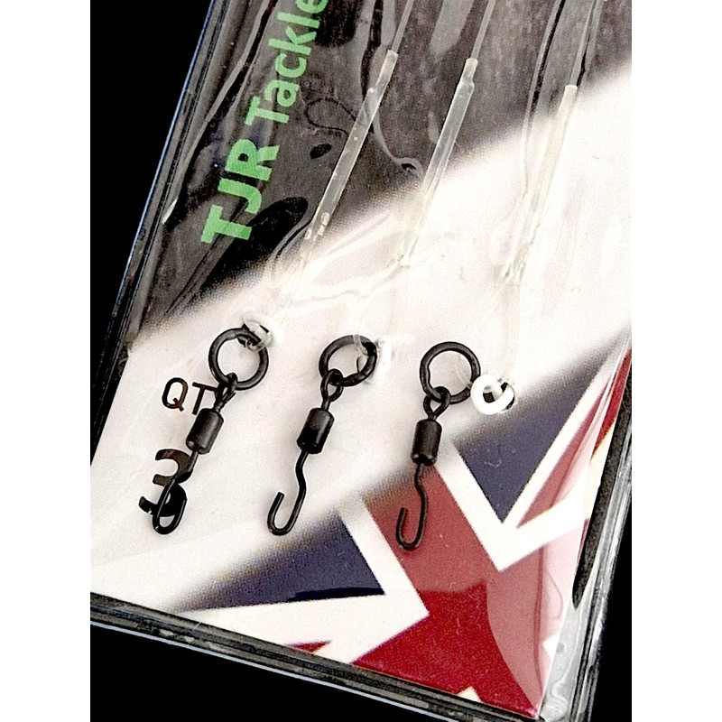 Twin Pack Fluorocarbon Leaders Ronnie Rig Spinner Swivel Booms 6