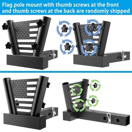 Truck Hitch Flag Pole Holder Mount for Any Vehicle With Standard 2" Hitch Receiver - for Trailer, Pickup, Car