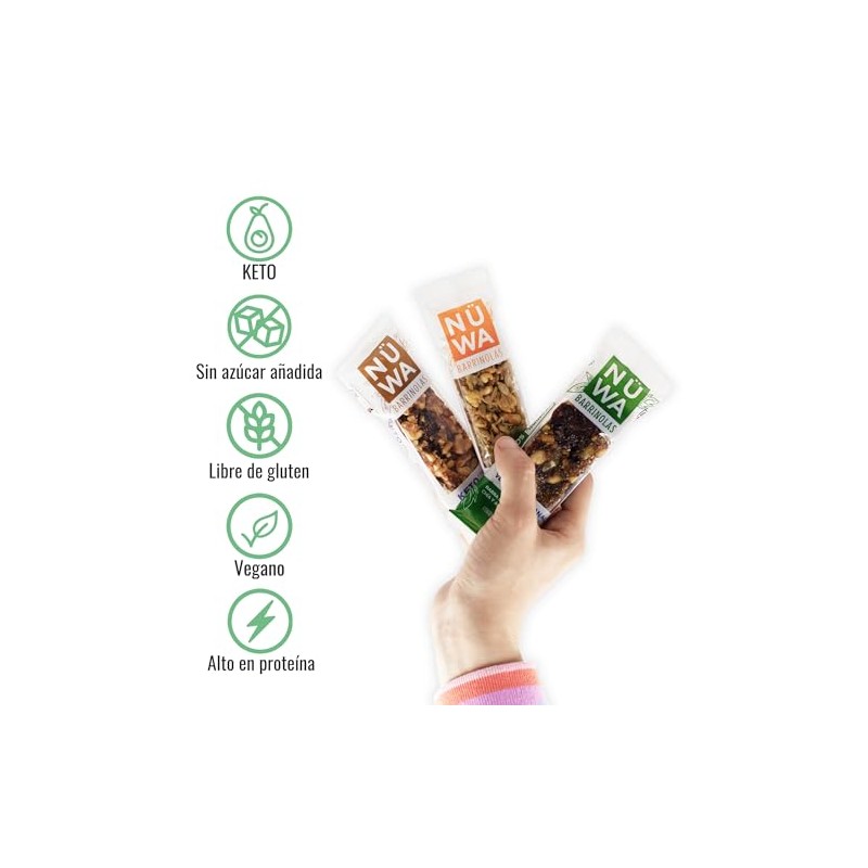 MIX PACK NÜWA KETO: Barritas de Cacao, Coco y Quinoa