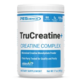 PEScience TruCreatine+, Pure Creatine Monohydrate and ElevATP Powder, 90 Servings
