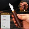 CBHGFEA Leather Skiving Knife, Leather Knife with Smooth Wooden Handle,