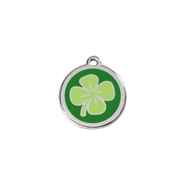 Red Dingo Custom Engraved Dog ID Tag - Lucky Clover (Small)