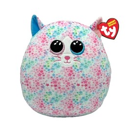TY Emma Cat Squish a Boo 10 Inches - Squishy Beanies for Kids, Baby Soft Plush Toys - Collectible Cuddly Stuffed Teddy