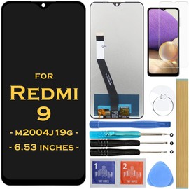 HLTECH Screen Replacement LCD Display Touch Digitizer Assembly for Xiaomi Redmi 9 M2004J19G 6.53 Inches（Not for Redmi Note 9