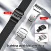 ULLCHRO Unisex Rubber Bracelet with Stainless Steel Black Folding Clasp,