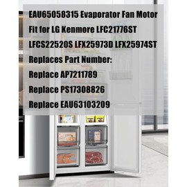 EAU65058315 Refrigerator Evaporator Fan Motor Fit for LG Kenmore, Replaces AP7211789 PS17308826 EAU63103209 LFC21776ST LFCS22520S LFX25973D LFX25974ST