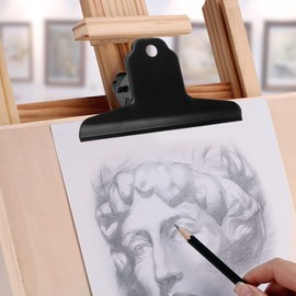 Tnfeeon Metal Binder Clip, Large Size Bulldog Clips Hinge Clips File Paper Money Binder Clamps for Photos Maps Drawings(black)