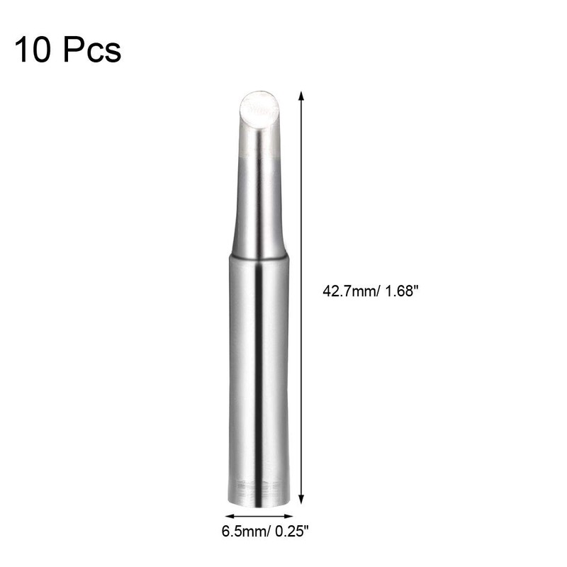 sourcing map Soldering Iron Tips 4mm x 6.5mm Bevel Edge