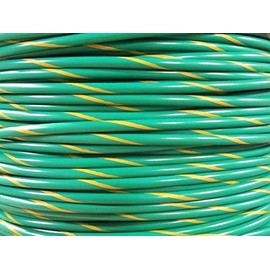 Alpha Wire Single Conductor Cables (Hook-Up Wire) 14 AWG Copper, Tinned 100.0' (30.5m) 600V Green, Yellow Stripe
