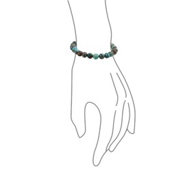 Bling Jewelry Stackable Semi Precious Gemstone Strand Blue Oak Jasper Round Ball Bead 8MM Stretch Bracelet For Women Men Teen Unisex