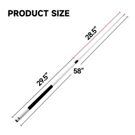 GSE GAMES&SPORT EXPERT 58" 2-Piece Matte White Fiberglass Graphite Composite Billiard Pool Cue Stick - Weight: 20oz