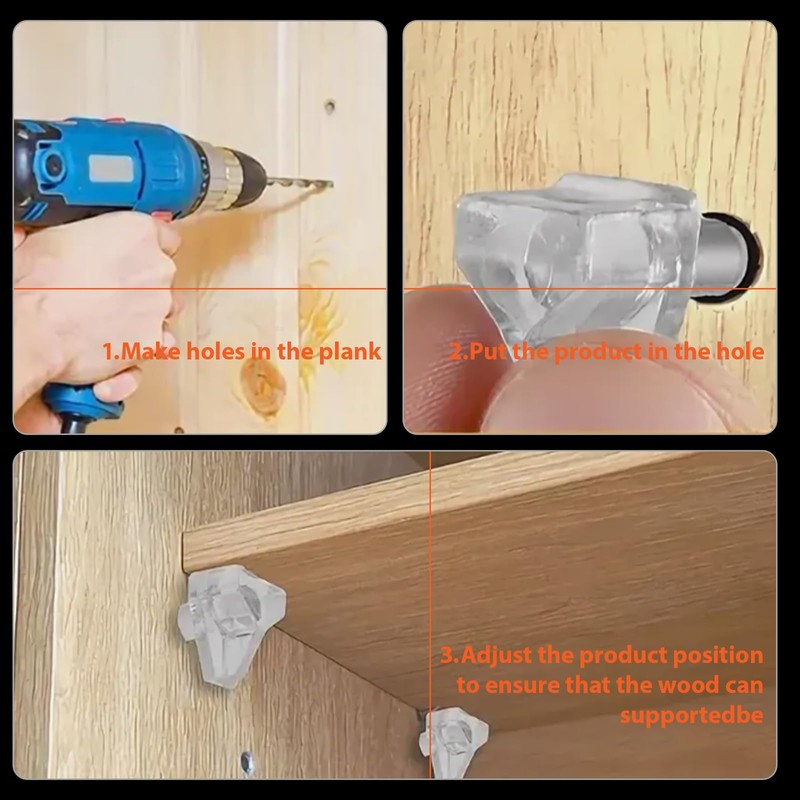 20 Pack 5mm Shelf Support Pegs, Clear Plastic Replacement Pins,Support