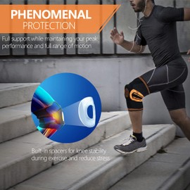 Mnkez Knee Brace Compression Sleeve and Support, Unisex with Patella Gel Pads, Side Stabilizers for Meniscus Tear, Acl, Arthritis, Workout Knee Sleeves, Joint Pain, Knee Sleeve for Knee Pain, Green