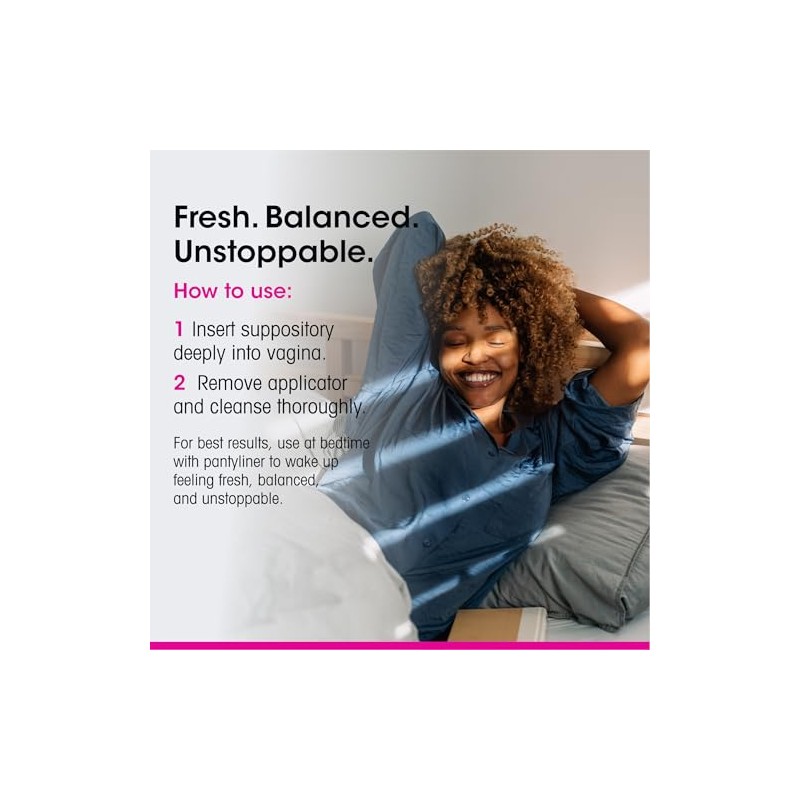 vH essentials Prebiotic pH Balanced Vaginal Suppositories, Naturally Protect Against