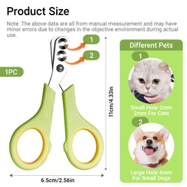 Double Dog Claw Clippers with 2 mm and 4 mm Hole