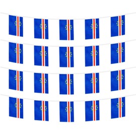 FFILL Cape Verde Banner Flags, Mini Flag Small Banner, for Party, Shops and Bars Decorations, And International Day Celebrations. (Cape Verde)