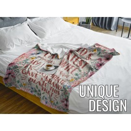 Huglanket Ex-Wife Gifts, Funny Blanket for Ex-Wife, Gifts for Ex-Wife on Birthday's Day & Christmas, Flannel Blanket Throw, 65 x 50 inches - Flower