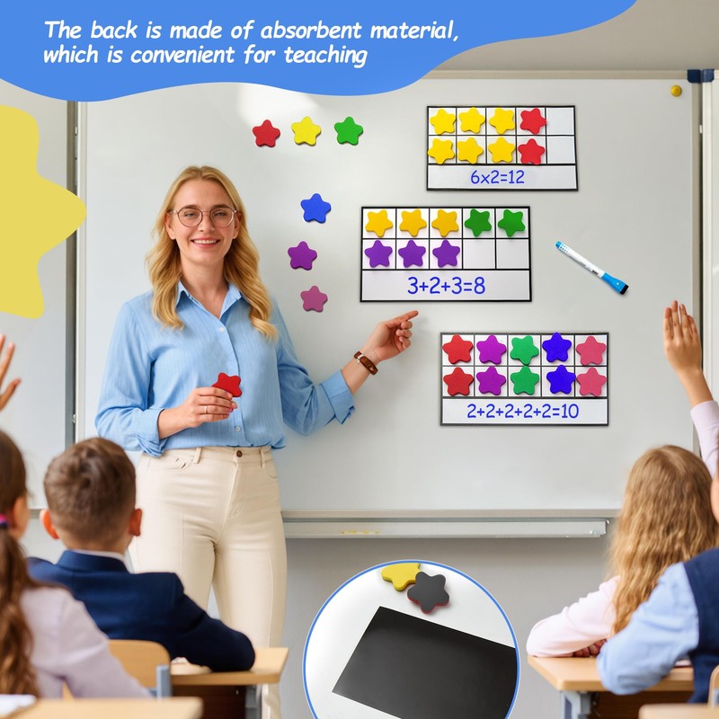 TOMMYHOME Magnetic Ten Frame Set of 74 PCS,Kindergarten Math Classroom