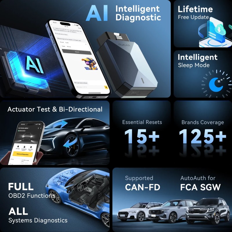 MUCAR 🔥MUCAR BT200 MAX OBD2 Scanner Full Systems Car AI